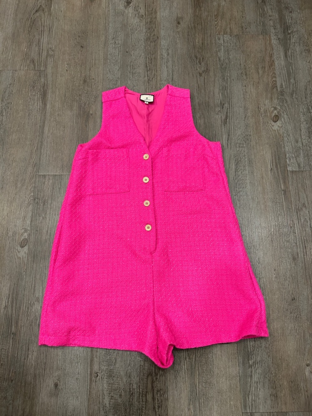 Tuckernuck Hot Pink Textured Myla Romper - Picture 7 of 10